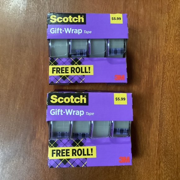Scotch Gift-Wrap Tape Bundle New 4 rolls/pack= 8 rolls total - Picture 3 of 8
